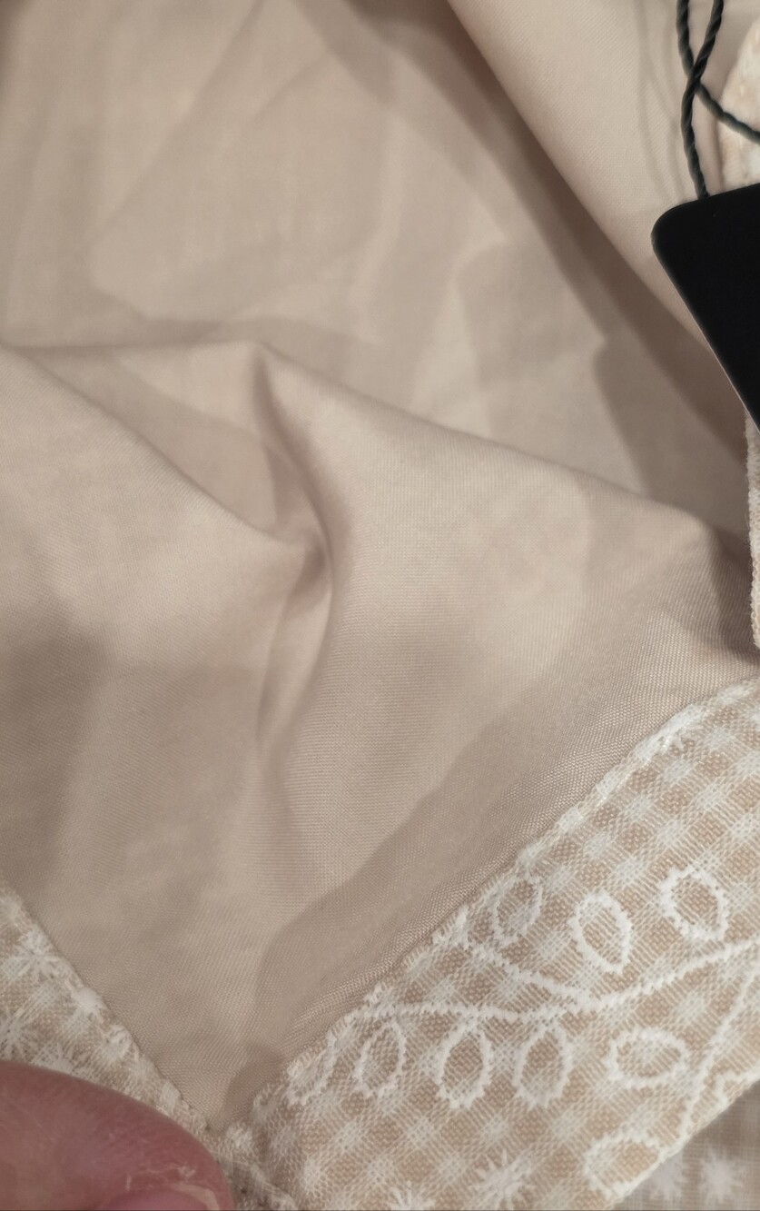 Gigio USA Eyelet Collared Beige Midi Dress NWT - Picture 12 of 13